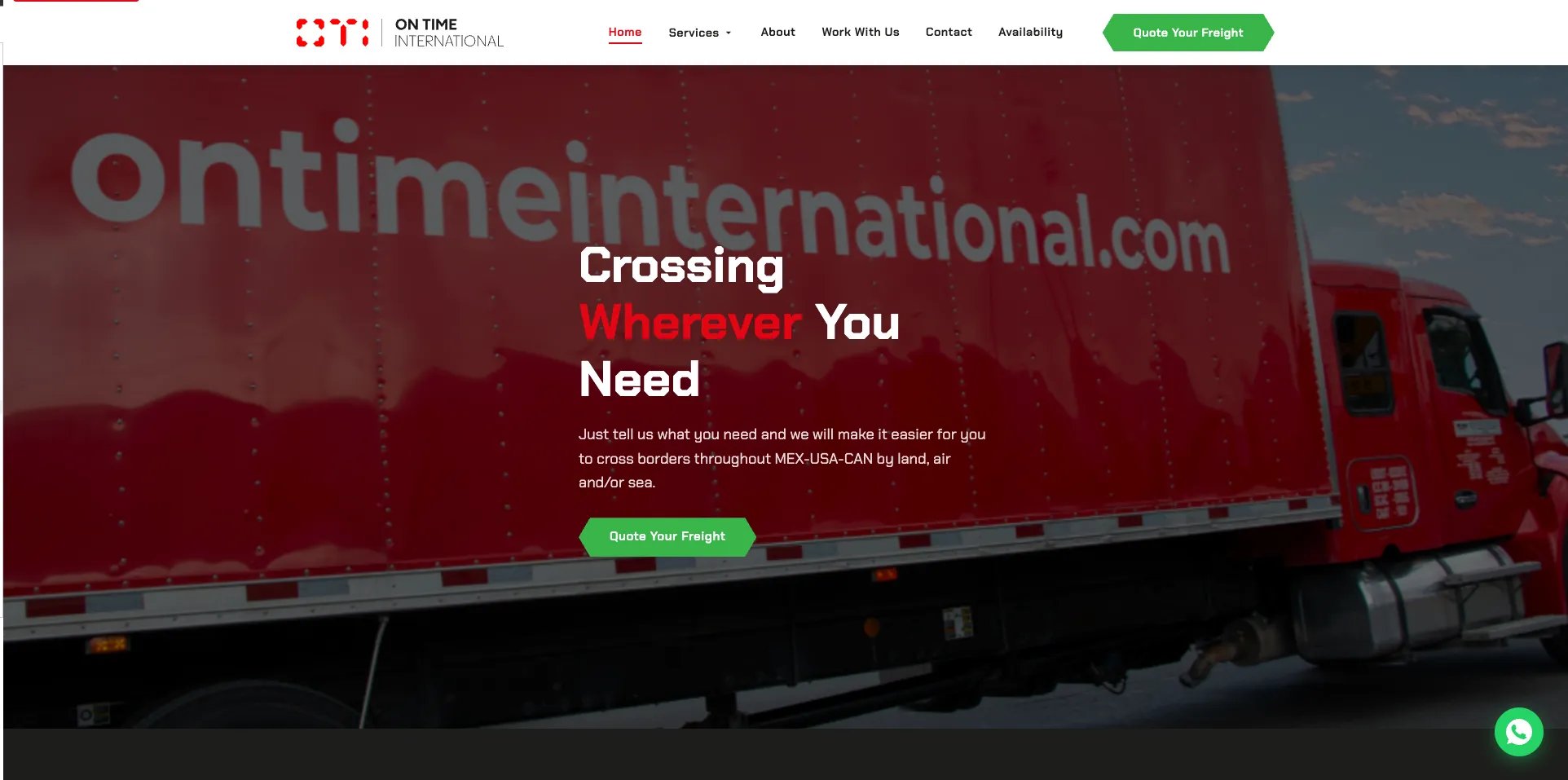 On Time International - Sitio web